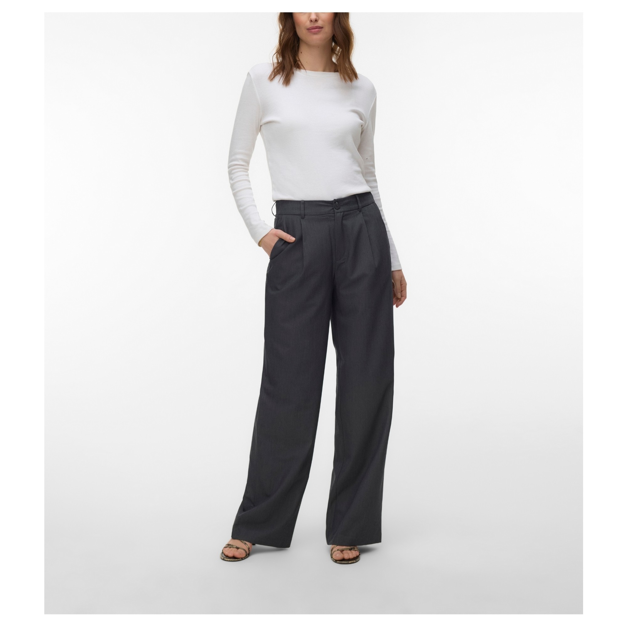 VERO MODA Formalios kelnės moterims, Pilka, Dallas 2