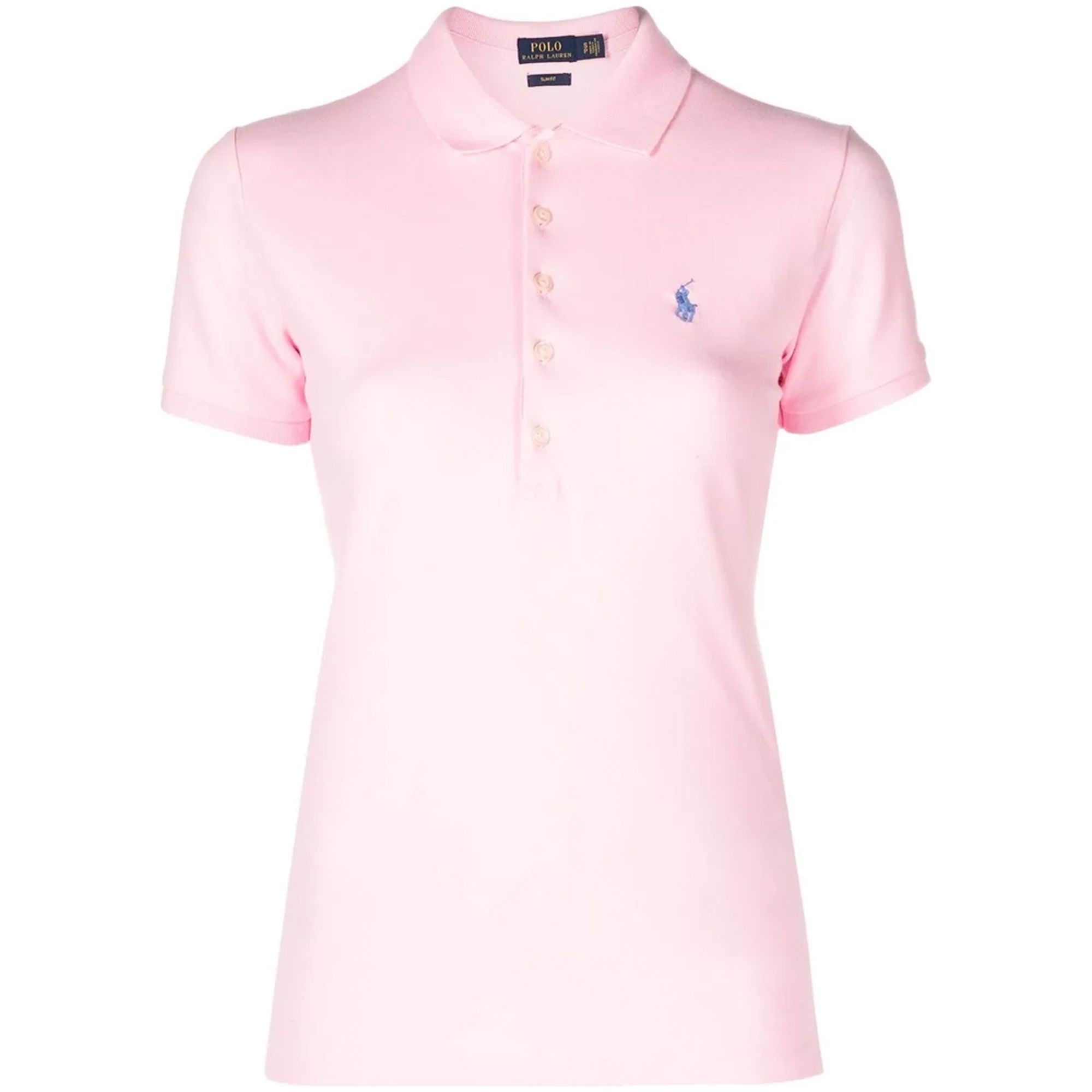 POLO RALPH LAUREN Polo marškiniai trumpos rank. moterims, Rožinė, Slim fit stretch polo shirt 1