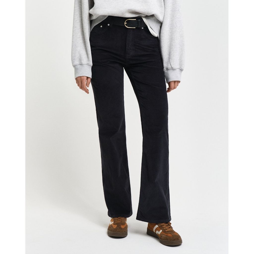 GANT Platėjantys džinsai moterims, Juoda, Corduroy flare Jeans 4