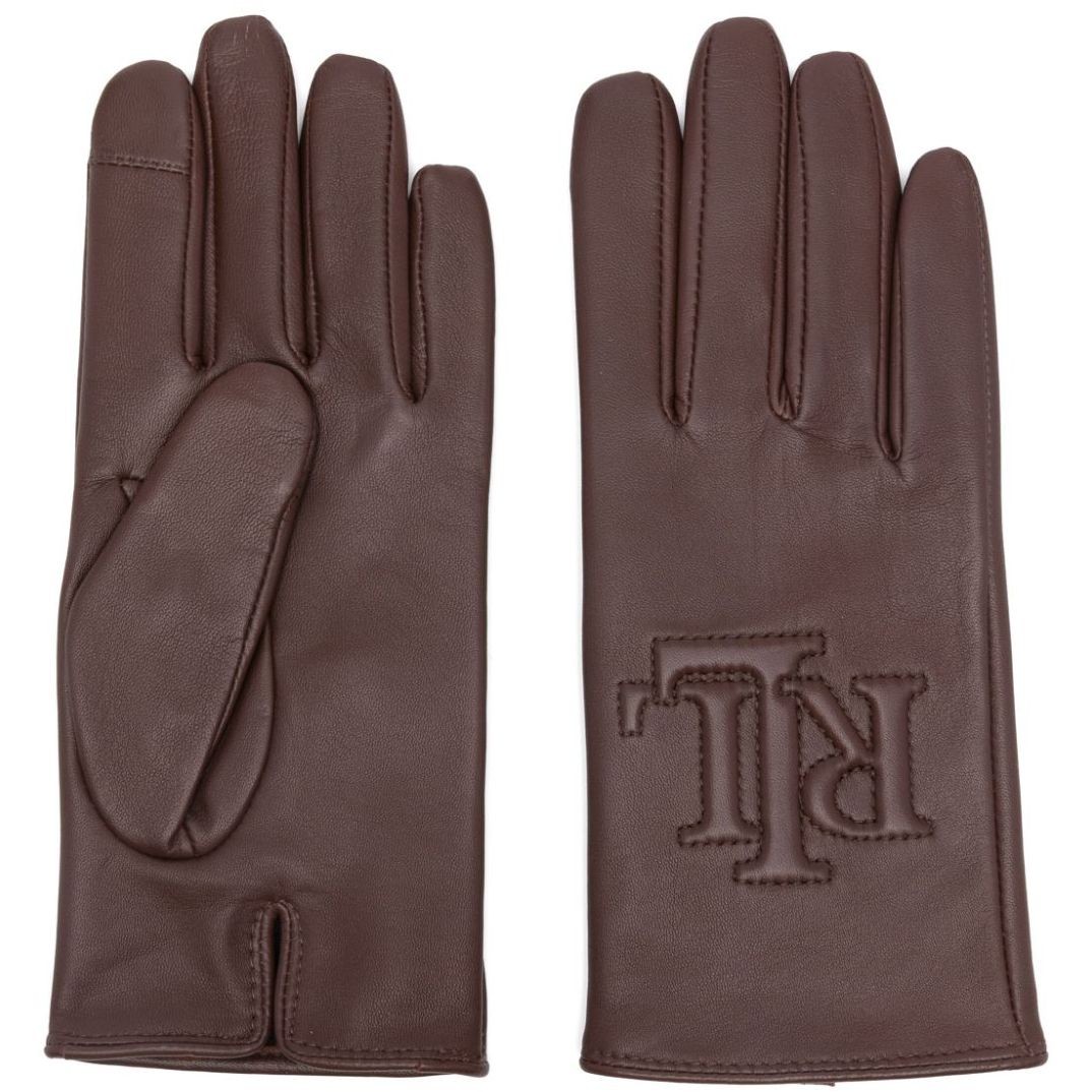 LAUREN RALPH LAUREN Pirštuotos pirštinės moterims, Ruda, Rsd lg lthr glove 1