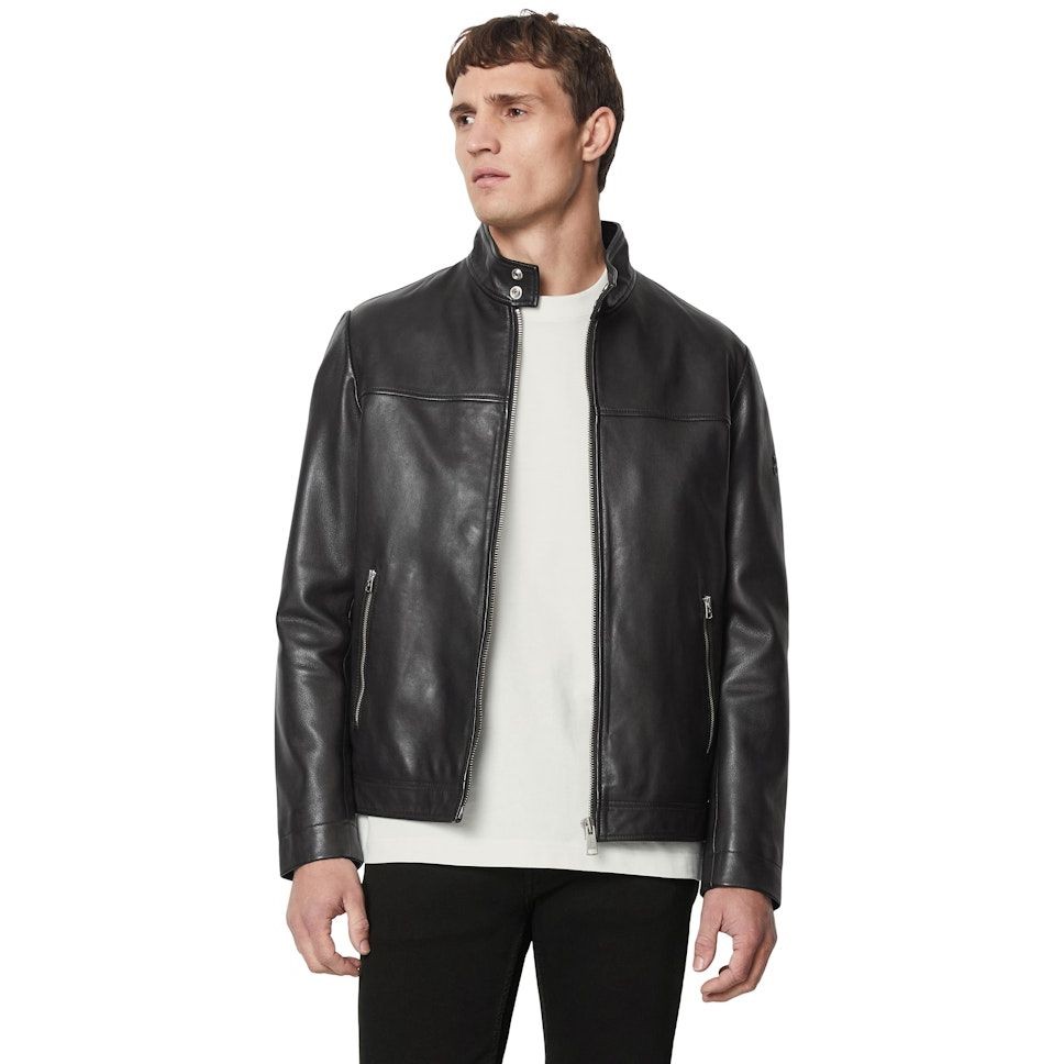 MARC O'POLO Odinė striukė vyrams, Juoda 2