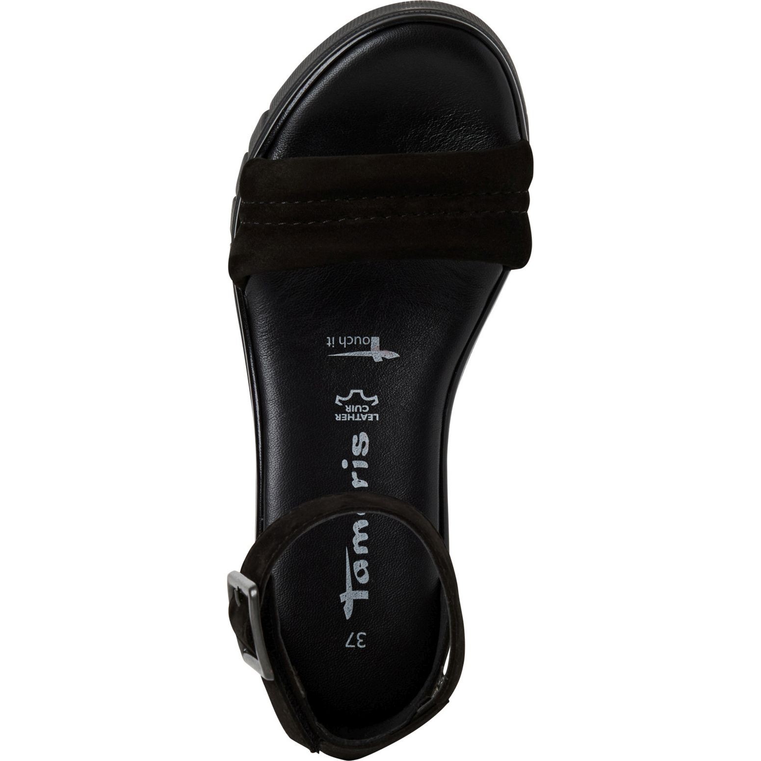 TAMARIS Basutės moterims, Juoda, Wedge/plat sandals 4