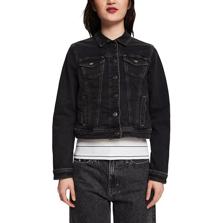 ESPRIT Striukė moterims, Juoda, Jackets indoor denim 2