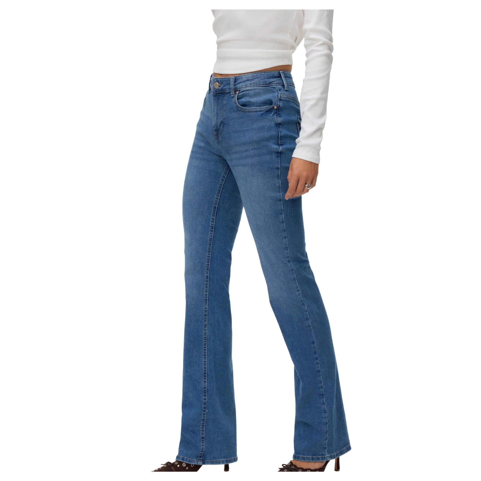 VERO MODA Platėjantys džinsai moterims, Mėlyna, Flash 1