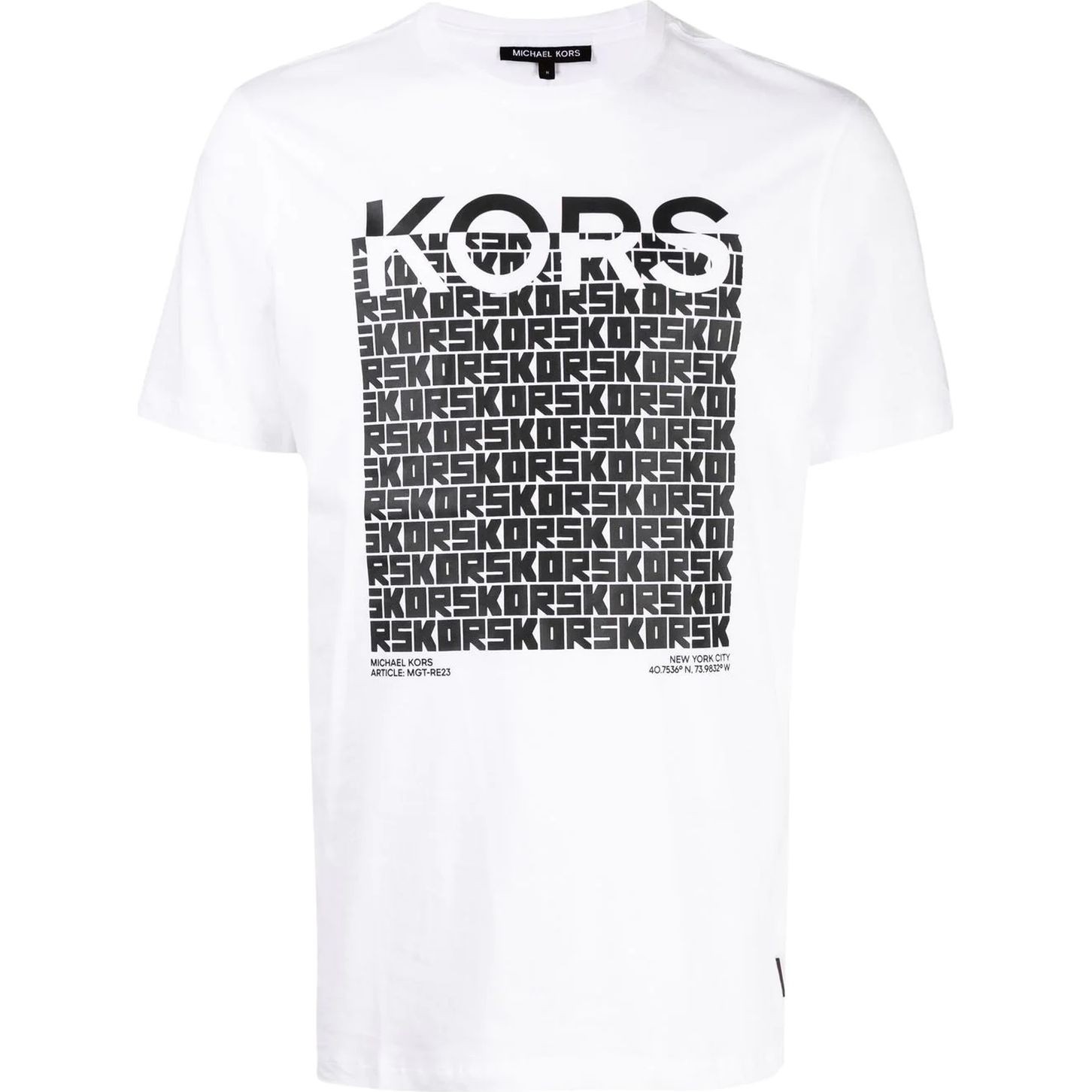 MICHAEL KORS Marškinėliai trump. rankovėmis vyrams, Balta, Block cube tee 1