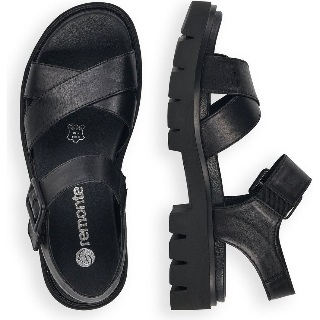 REMONTE Basutės moterims, Juoda, SANDALS, Remonte 9