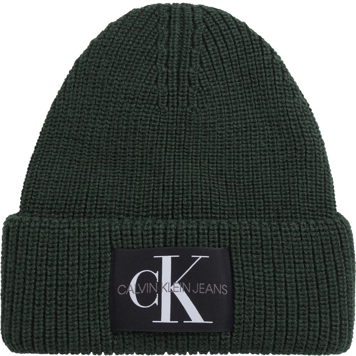 CALVIN KLEIN JEANS Kepurė vyrams, Žalia, Monologo patch beanie 1