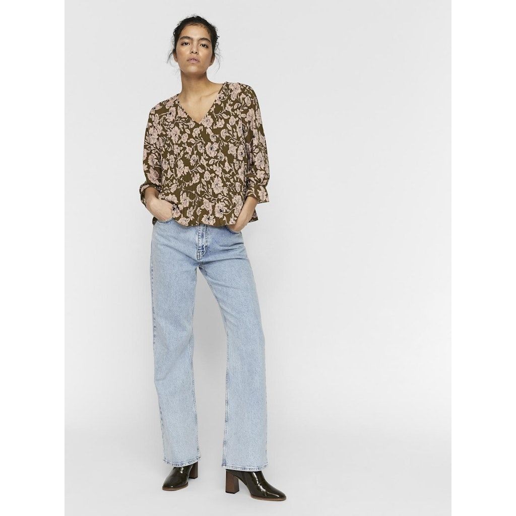 VERO MODA Palaidinės moterims, Žalia, VMVILMA 3/4 TOP WVN 4