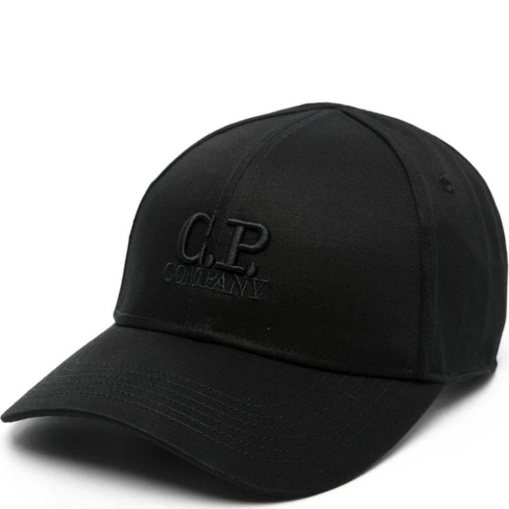C.P. COMPANY Kepurė vyrams, Juoda, Gabardine logo cap 1