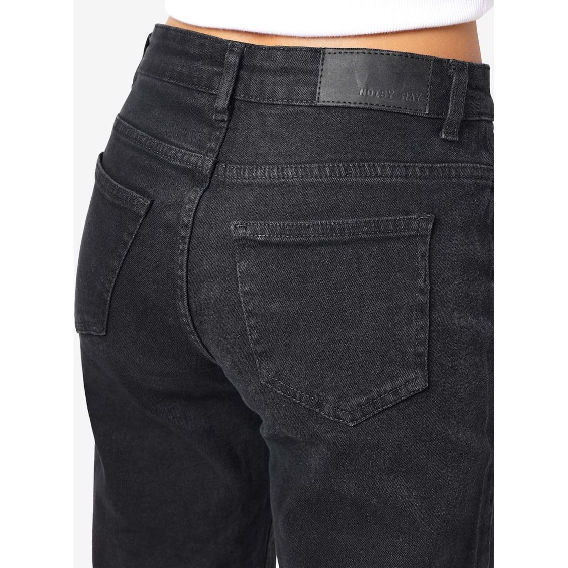 NOISY MAY Platūs džinsai moterims, Juoda, Yolanda wide jeans black 8