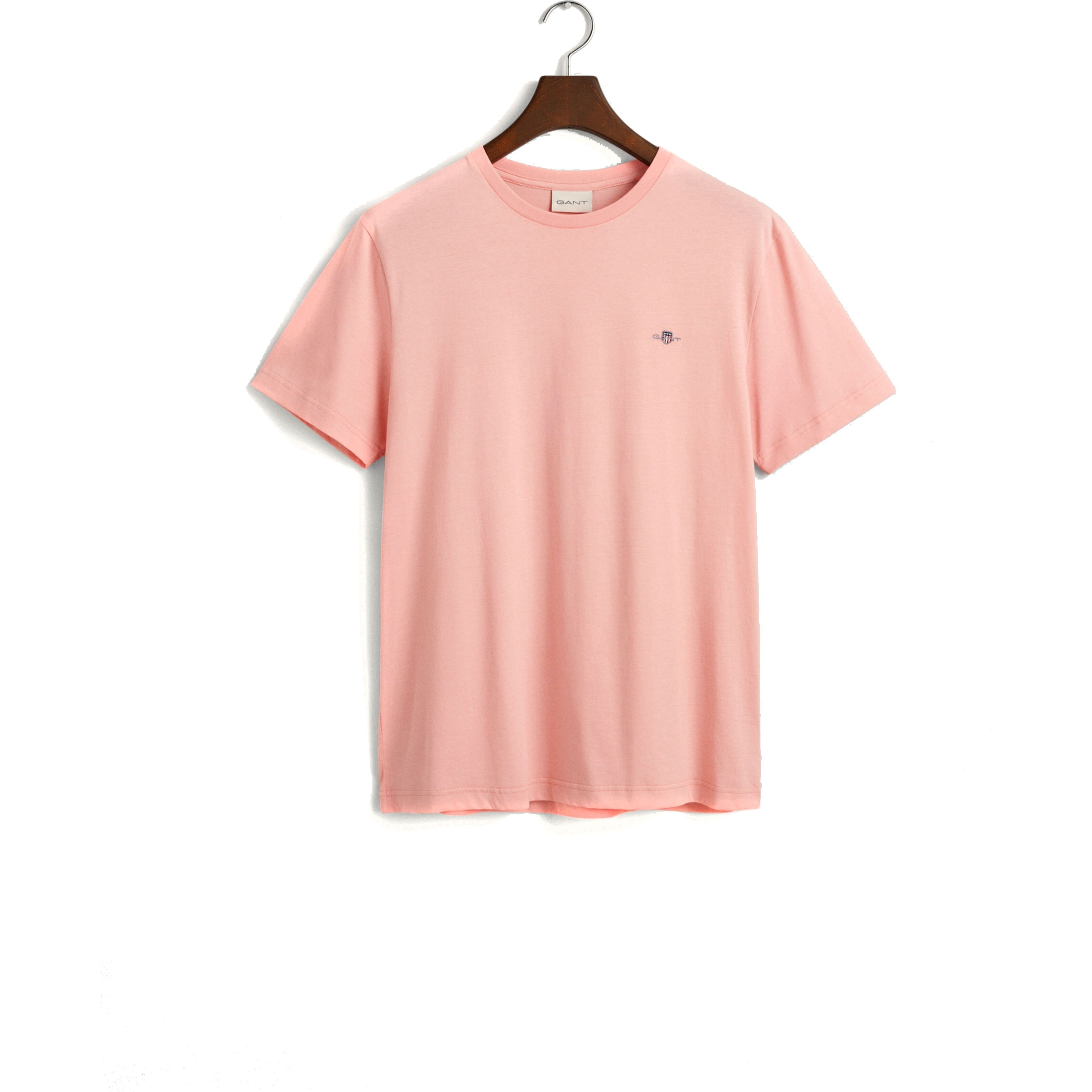 GANT Marškinėliai vyrams, Rožinė, REG SHIELD SS T-SHIRT