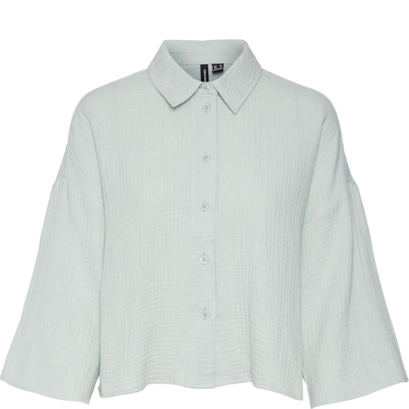 VERO MODA Marškiniai ilgomis rankovėmis moterims, Žalia, Natali crop shirt 6