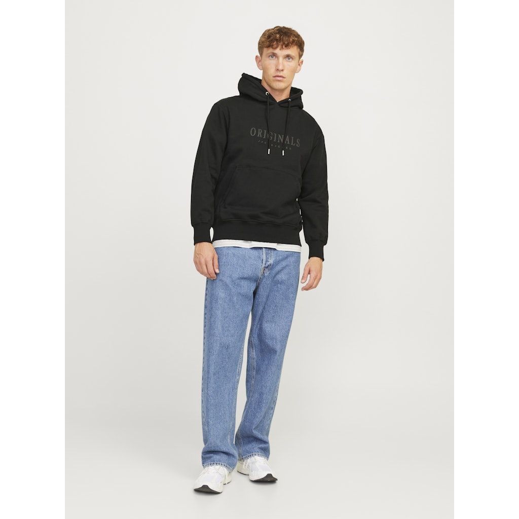 JACK & JONES Džemperis vyrams, Juoda, Frederik sberg sweat hood 6