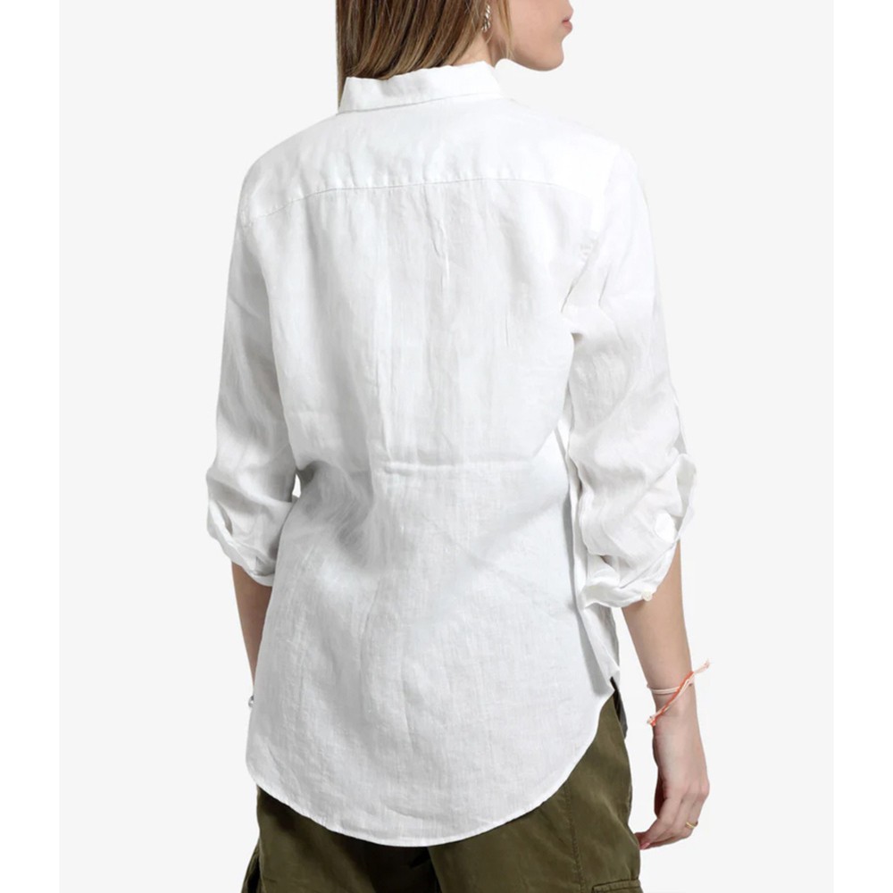 LAUREN RALPH LAUREN Marškiniai ilgomis rankovėmis moterims, Balta, Linen shirt 3