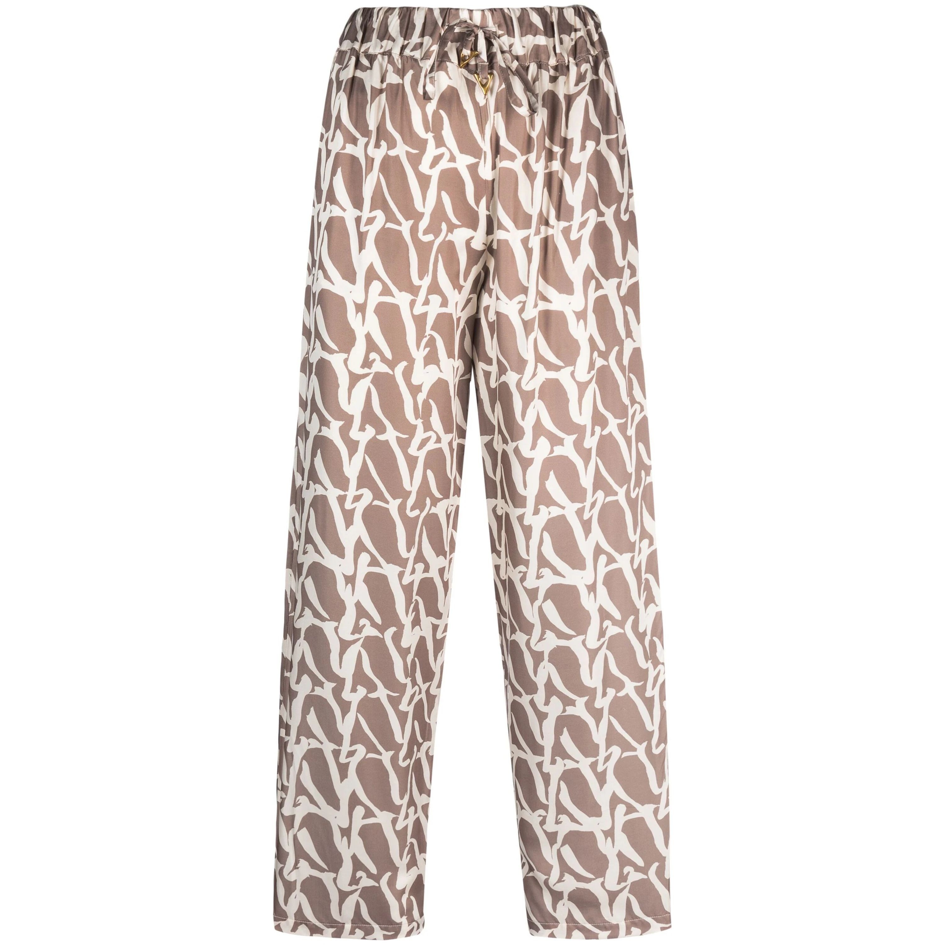 AERON Laisvalaikio kelnės moterims, Marga, Silk print drawstring pants 1