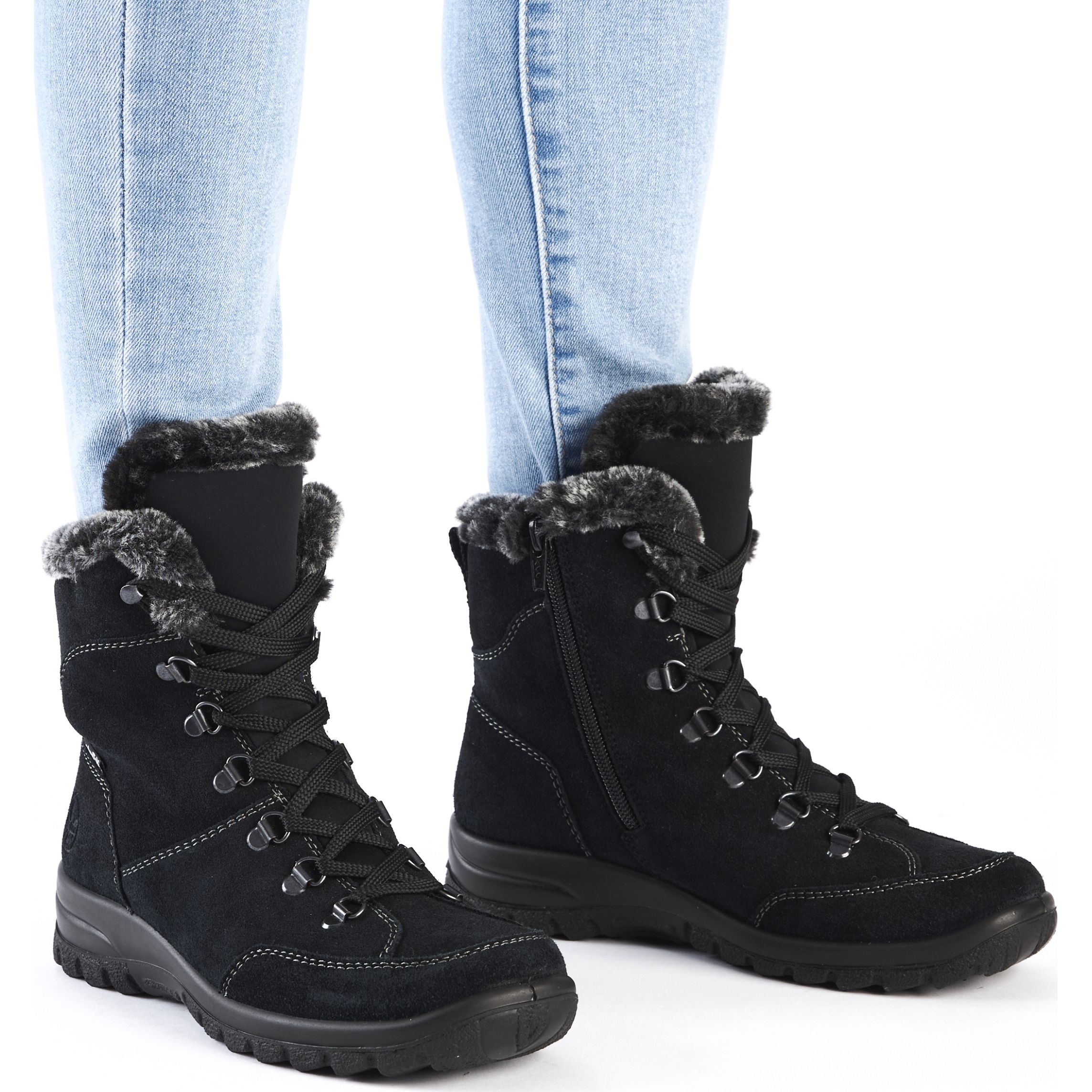 RIEKER Auliniai moterims, Juoda, Ladies mid height boots 2