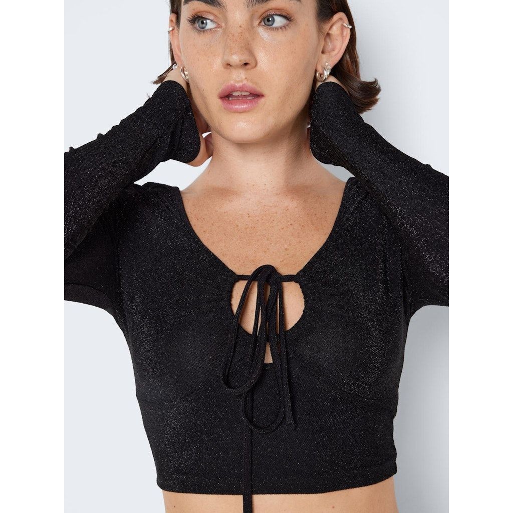 NOISY MAY Palaidinės moterims, Juoda, NMINFINITY L/S TIE DE 5