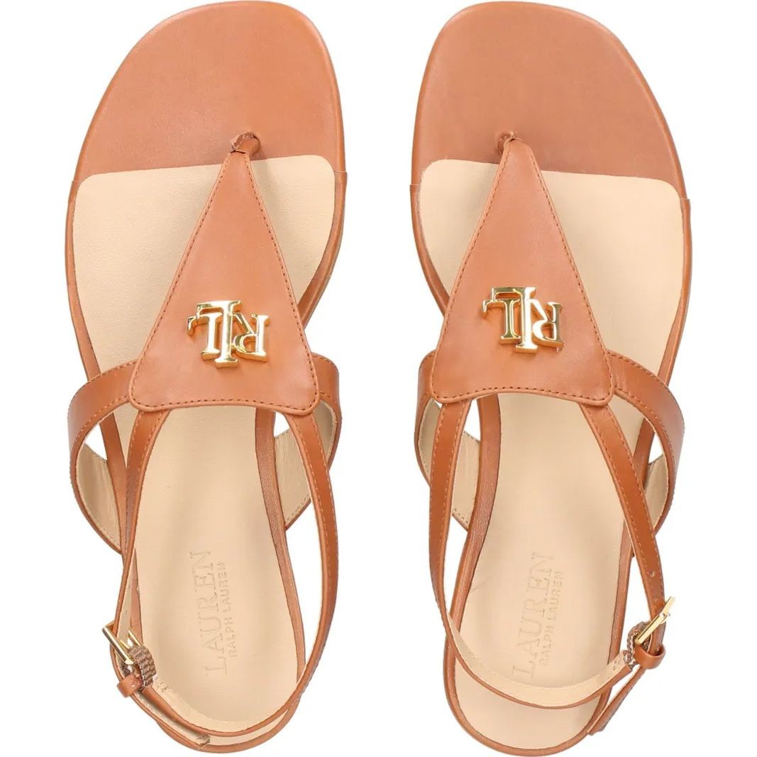 LAUREN RALPH LAUREN Basutės moterims, Ruda, Everley sandals flat sandal 4