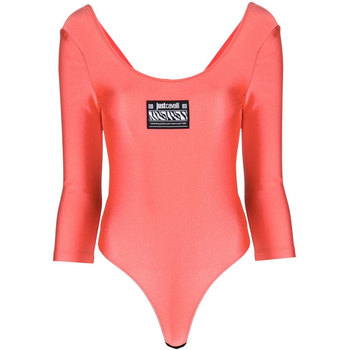 JUST CAVALLI Bodis moterims, Oranžinė, Shiny lycra top