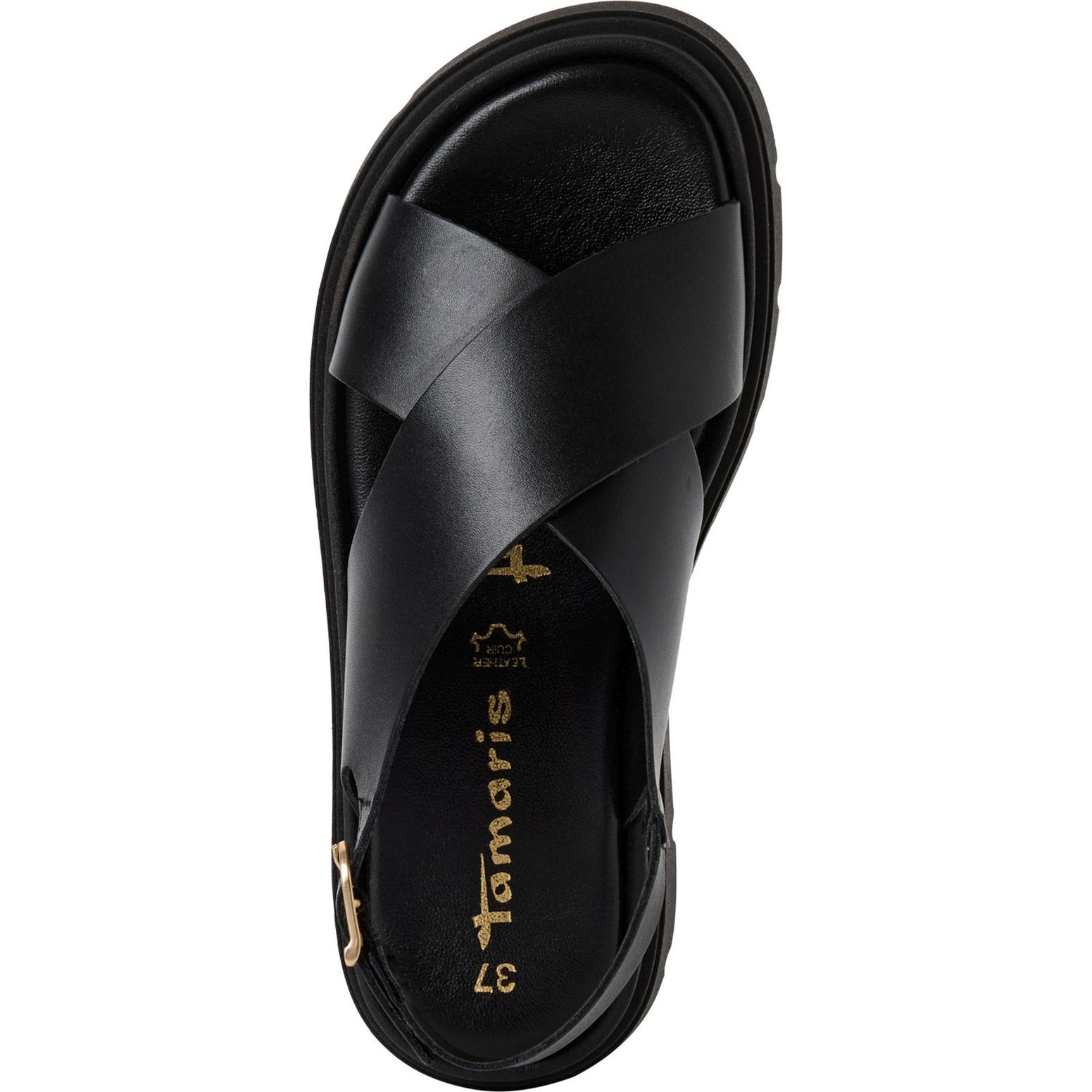 TAMARIS Basutės moterims, Juoda, Wedge/plat sand 4