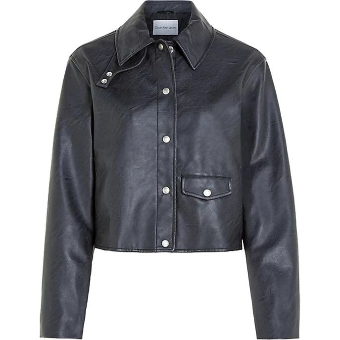 CALVIN KLEIN JEANS Odinė striukė moterims, Juoda, Other jackets