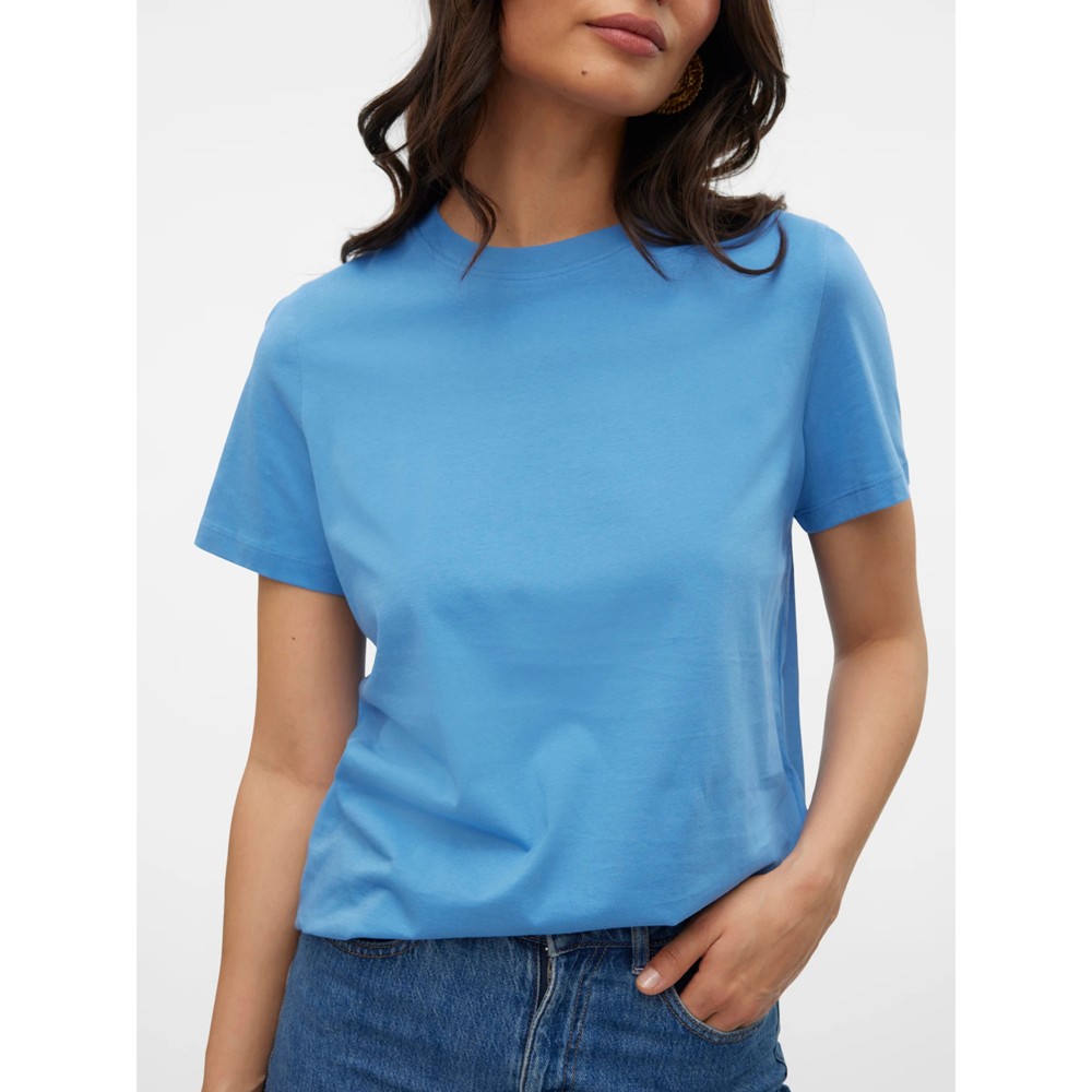 VERO MODA Marškinėliai moterims, Mėlyna, Paulina t-shirt 4