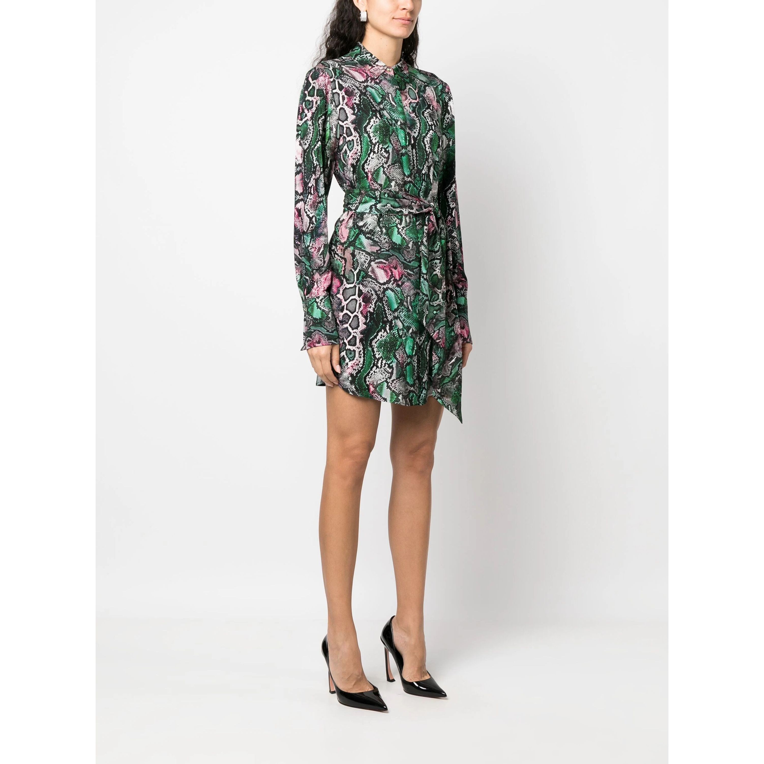 JUST CAVALLI Mini suknelė moterims, Juoda, Long sleeve dress 2