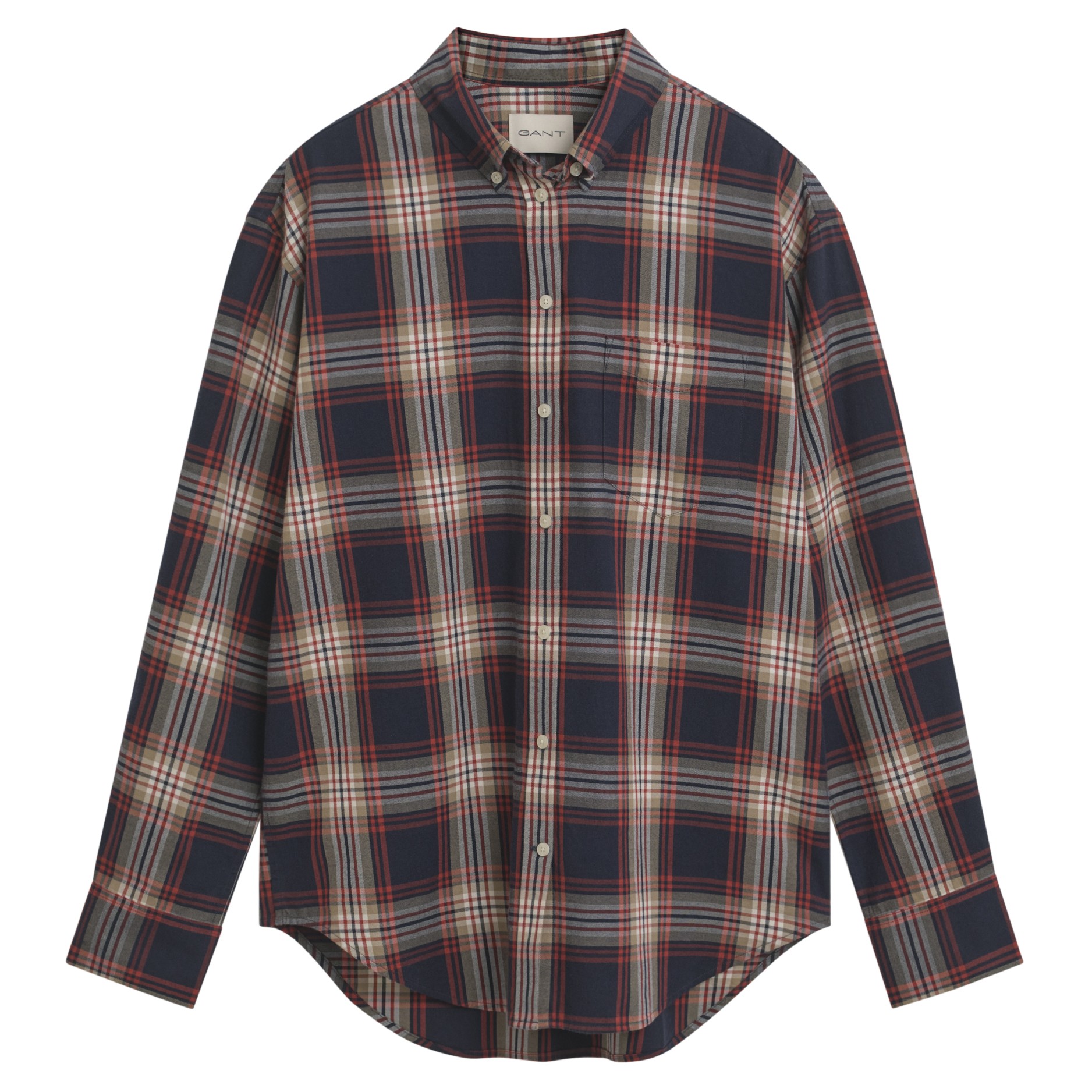 GANT Marškiniai ilgomis rankovėmis moterims, Mėlyna, rel checked flannel bd shirt 1