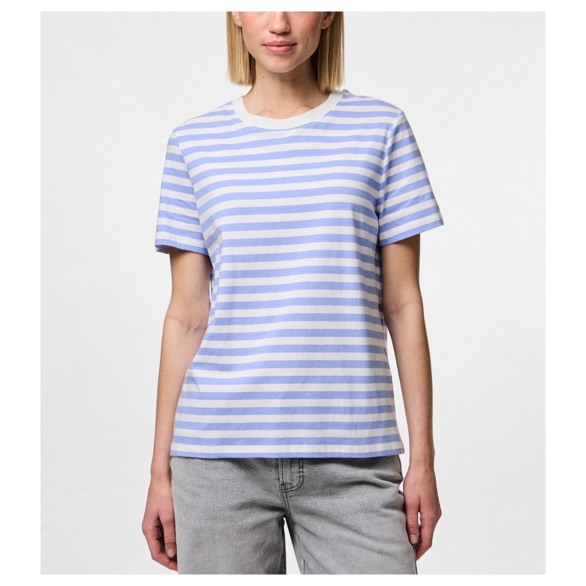 PIECES Marškinėliai moterims, Mėlyna, Ria stripes 3