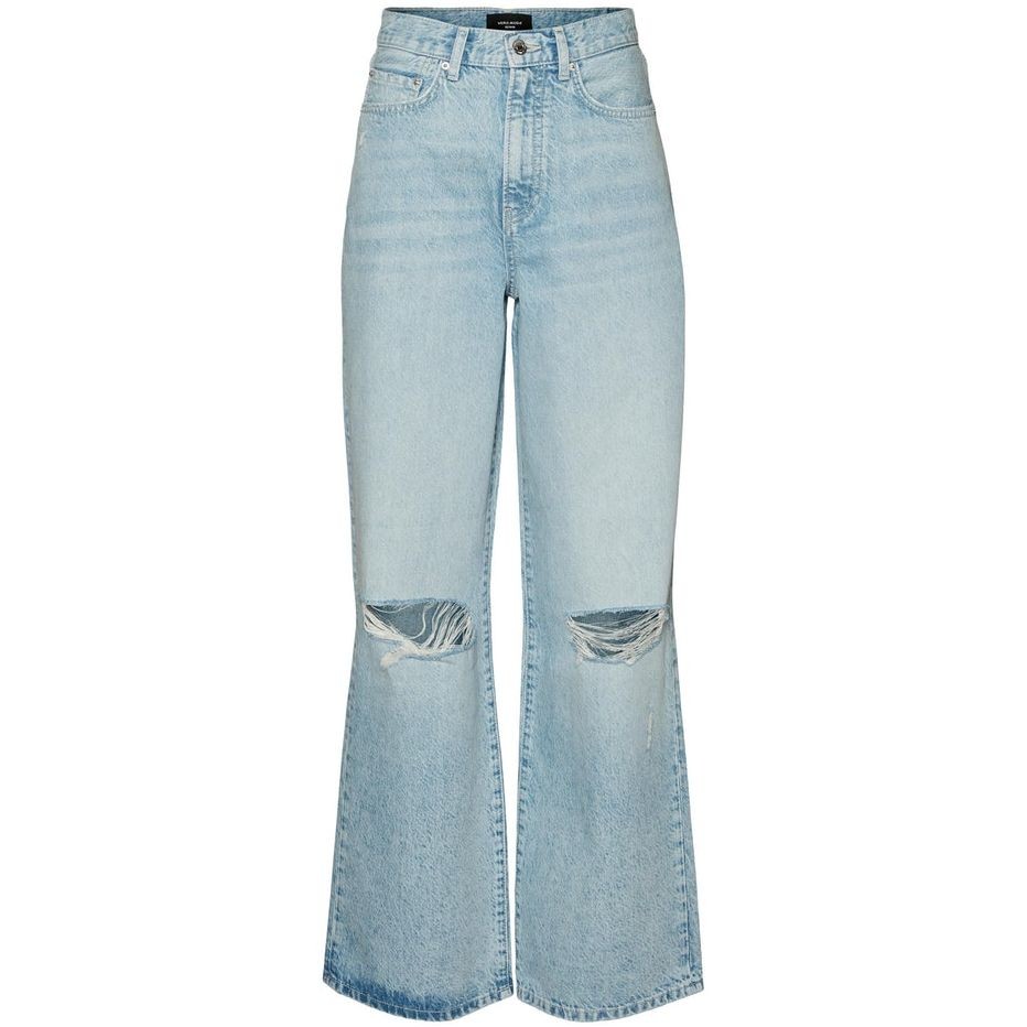 VERO MODA Tiesūs džinsai moterims, Mėlyna, VMREBECCA SHR REG WID 1