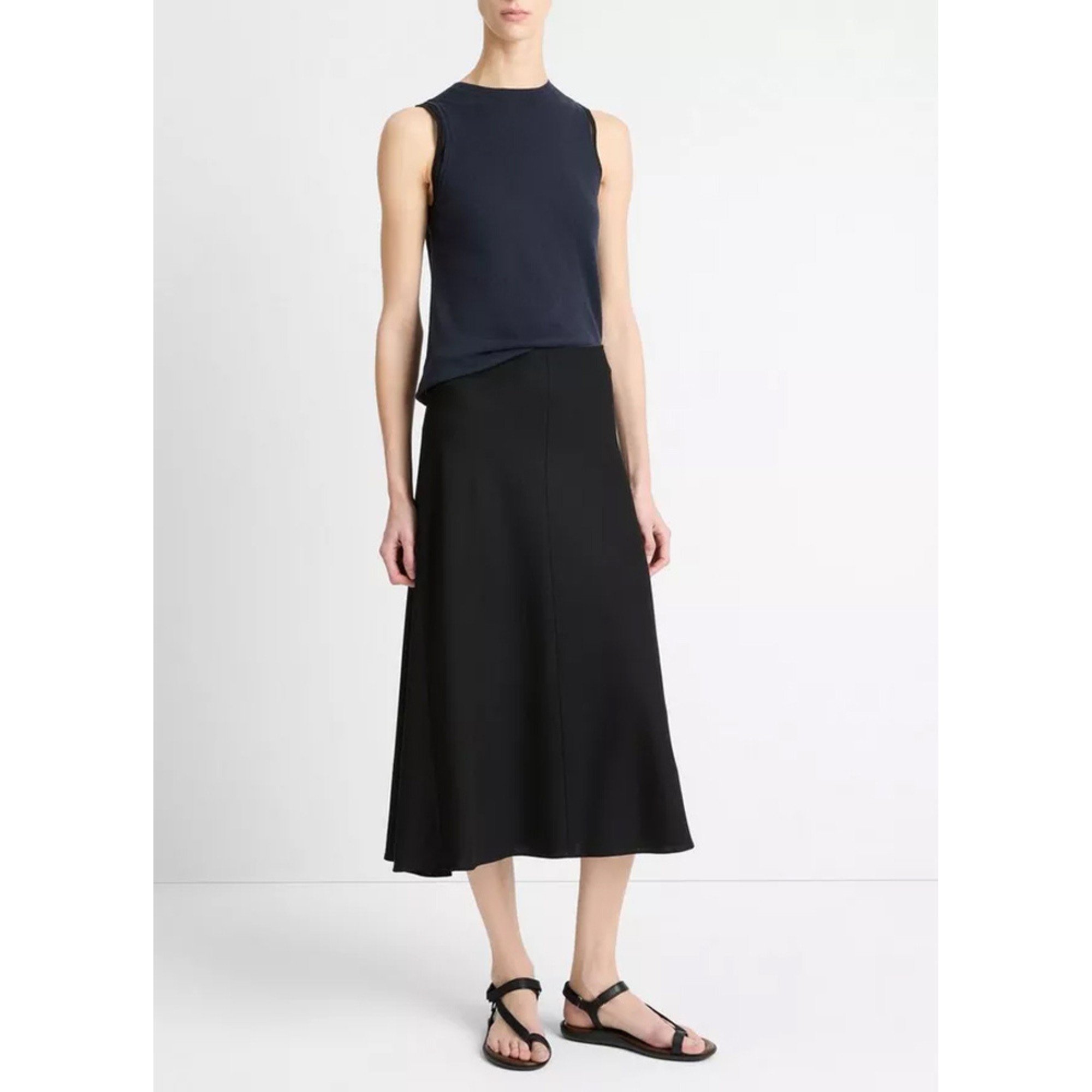VINCE Midi sijonas moterims, Bias full skirt 1