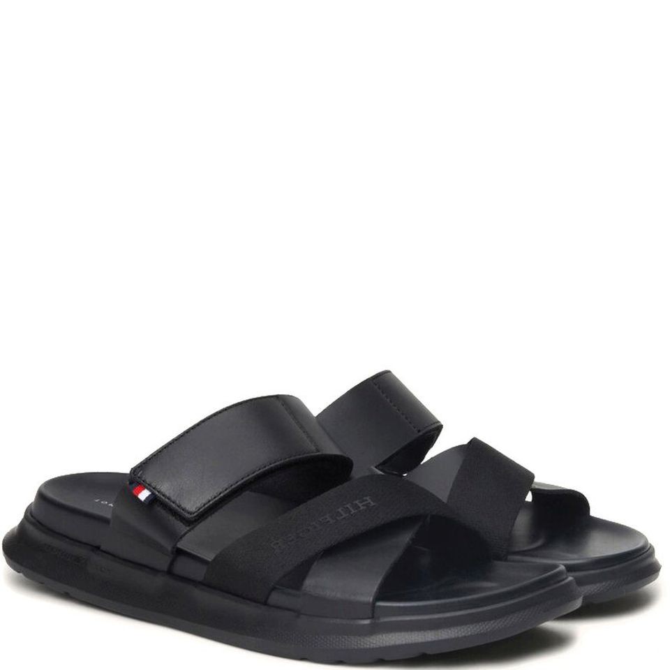 TOMMY HILFIGER Šlepetės vyrams, Juoda, Density mix sandal 1