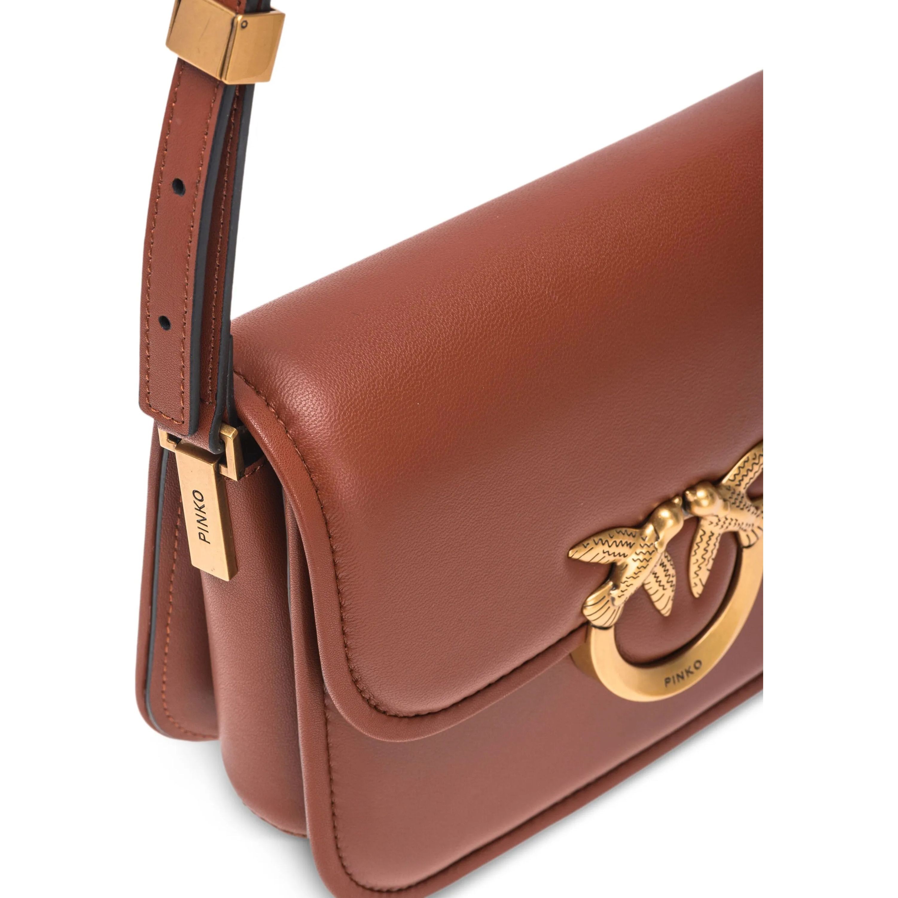 PINKO Rankinė per petį moterims, Ruda, Love should bag 3