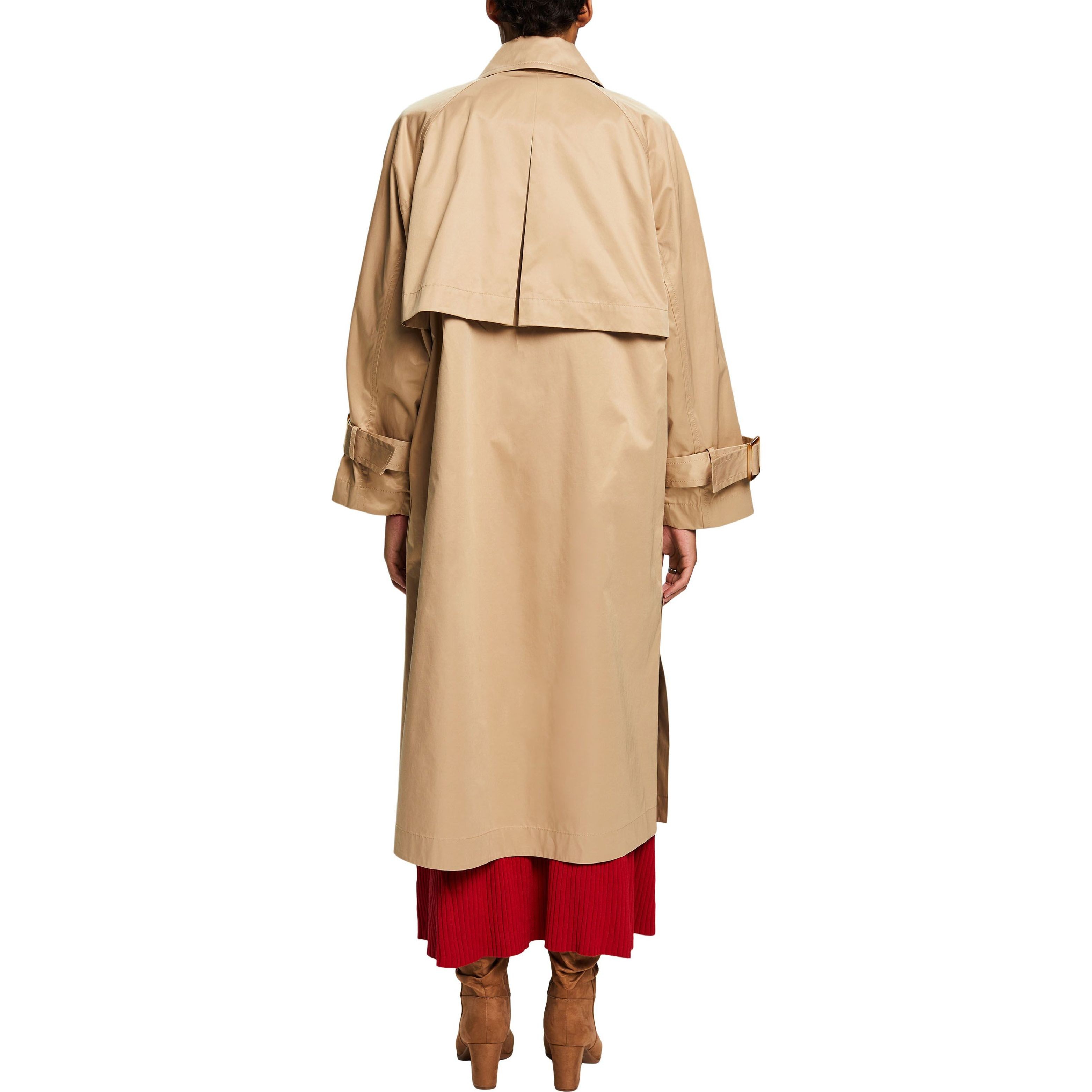 ESPRIT Paltas moterims, Smėlio, Double-Breasted Trench Coat 3