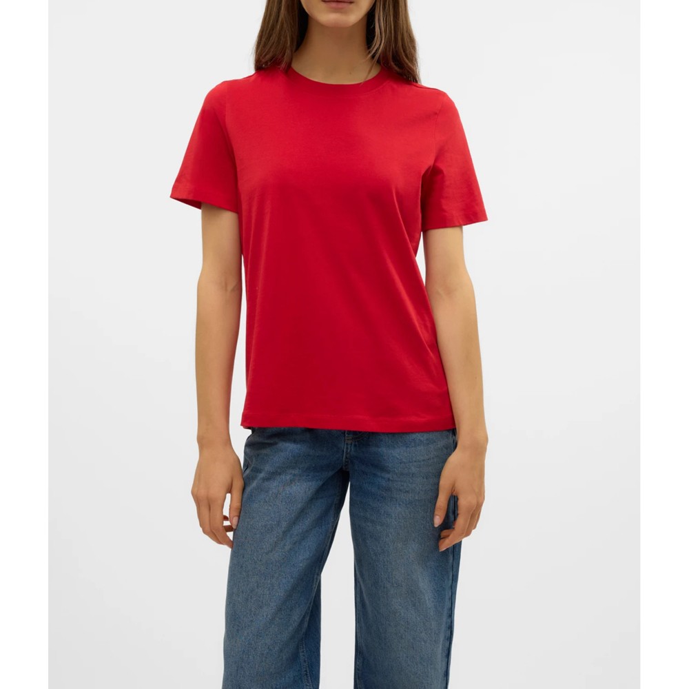 VERO MODA Marškinėliai moterims, Raudona, Paulina t-shirt 3