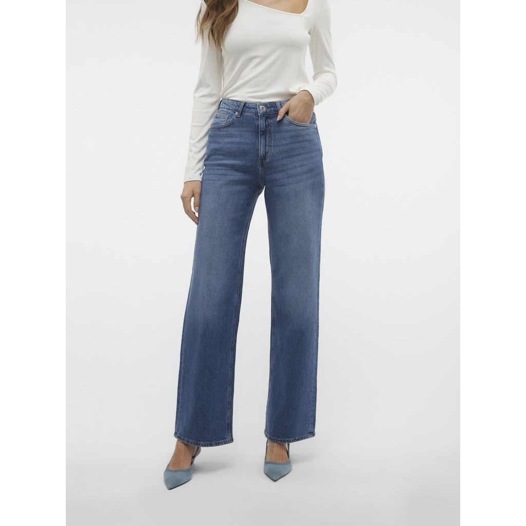 VERO MODA Platūs džinsai moterims, Mėlyna, Tessa wide 3