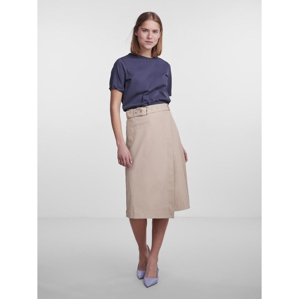 PIECES Midi sijonas moterims, Balta, PCJENNI HW ASYMMETRI 6