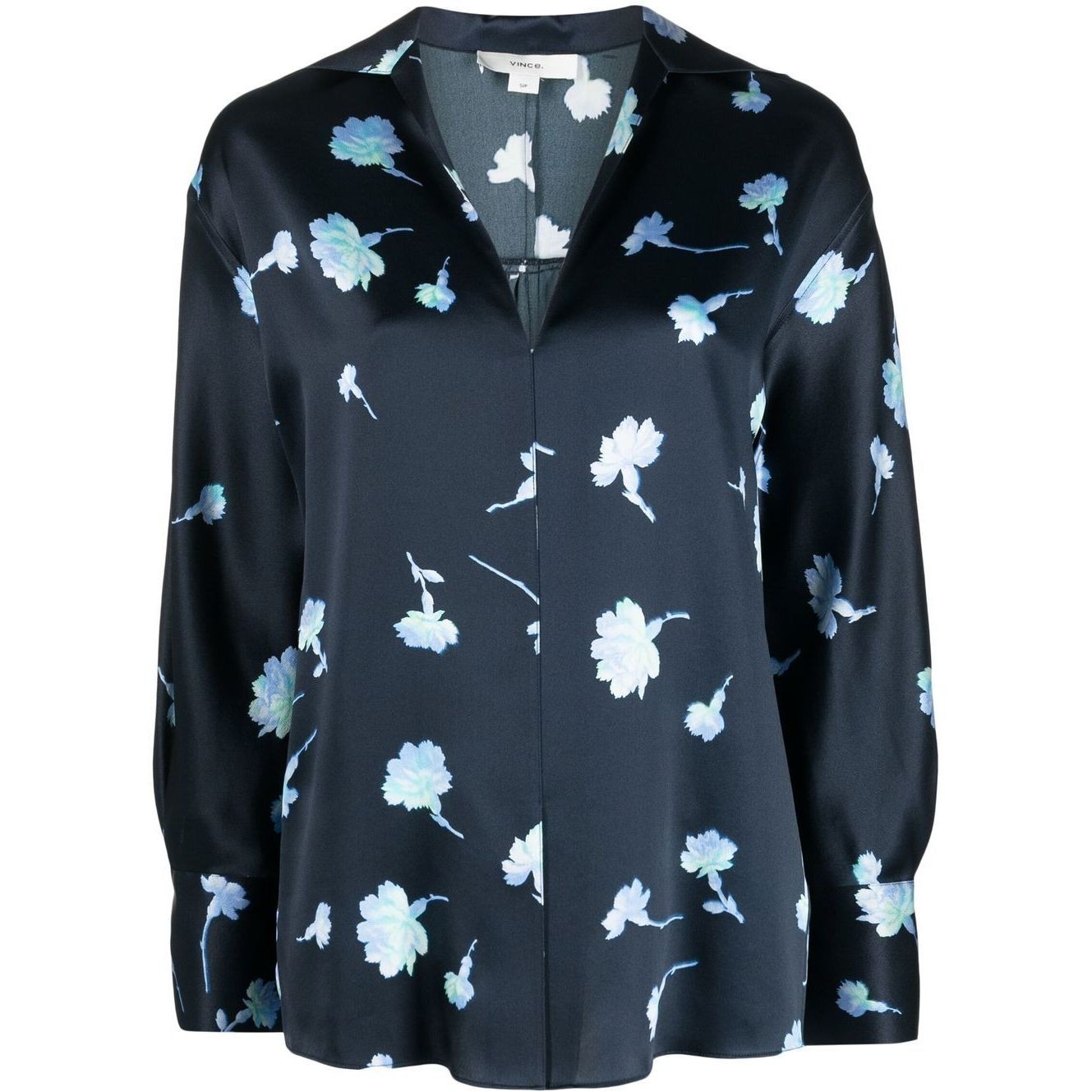 VINCE Palaidinės moterims, Mėlyna, Sea carnation shaped collar to