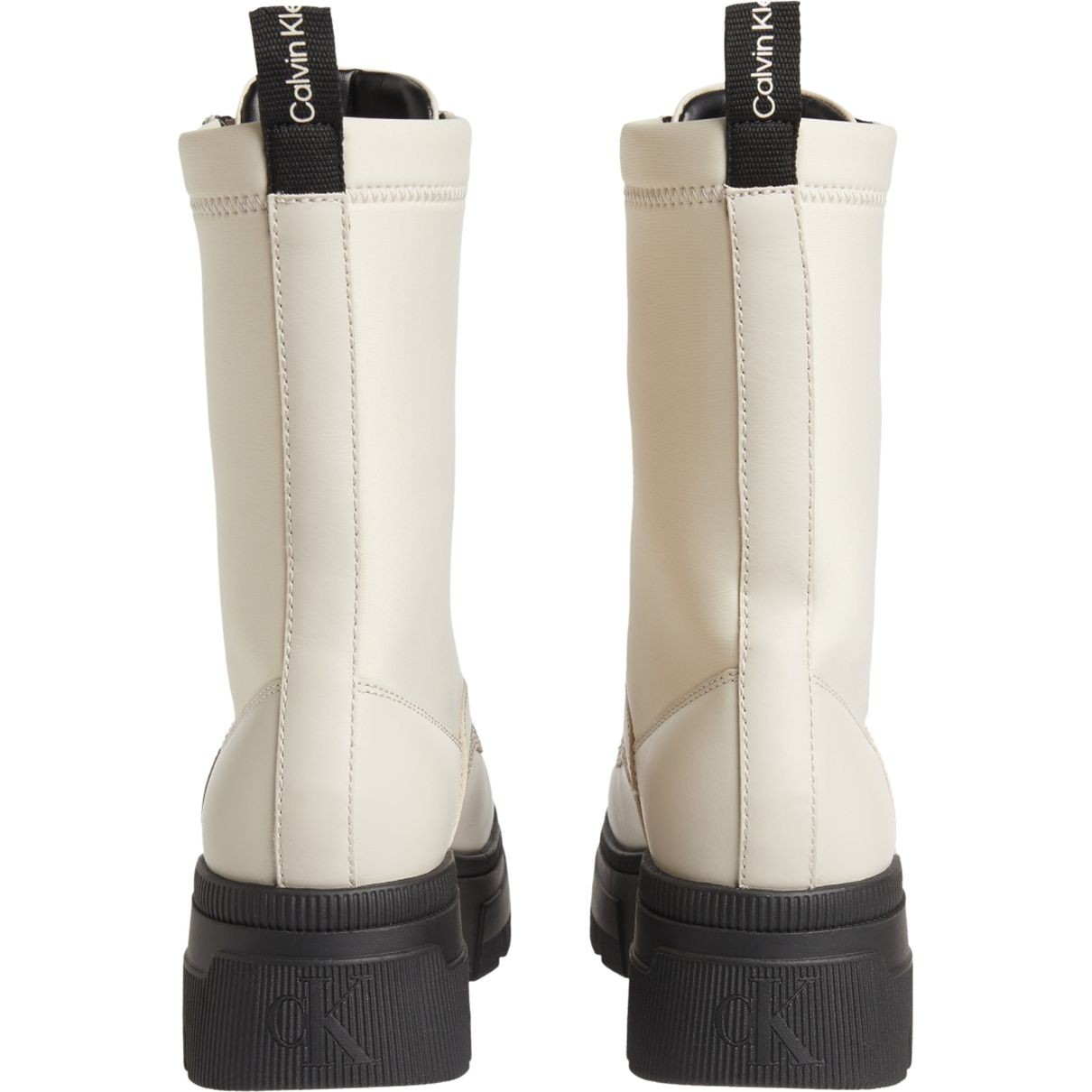 CALVIN KLEIN JEANS Aulinukai moterims, Smėlio, CHUNKY COMBAT LACEUP ZIP 3