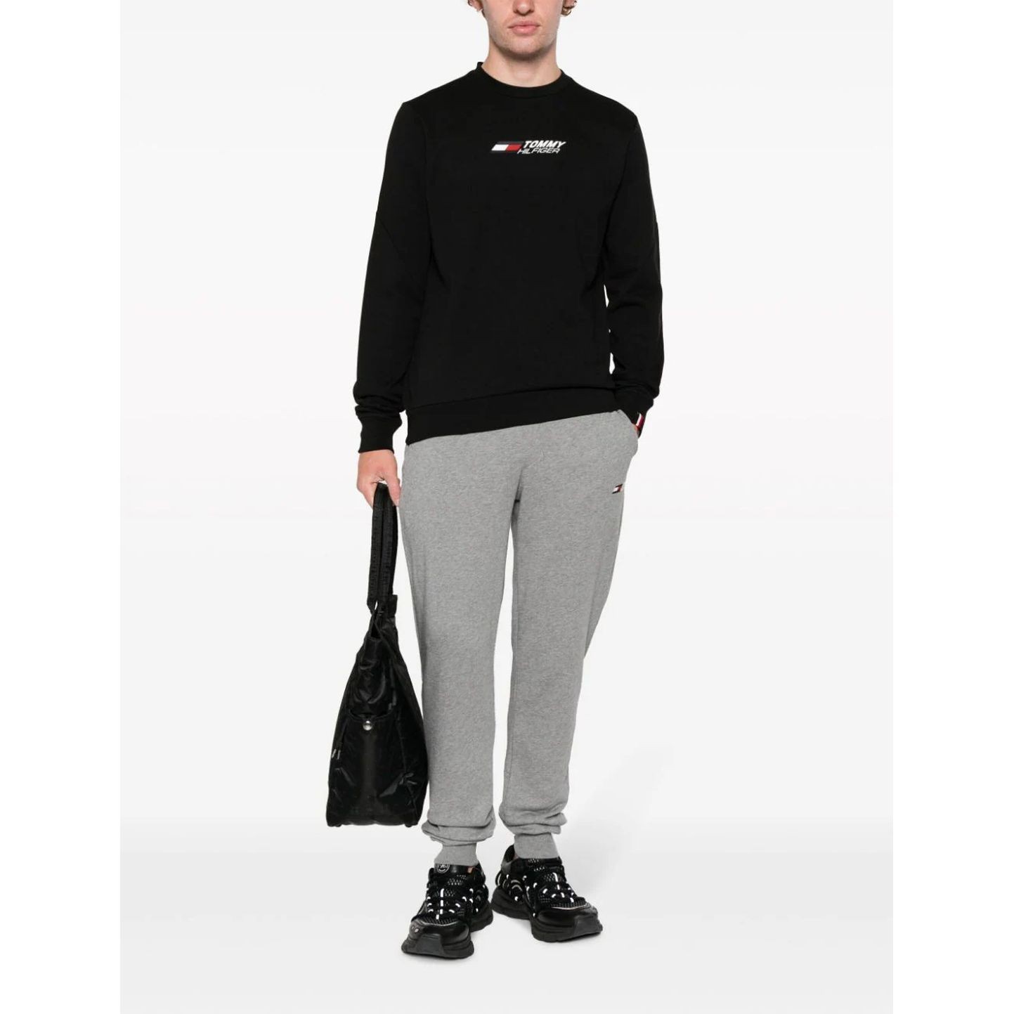 TOMMY HILFIGER Sportinis nertinis vyrams, Juoda, Essentials crew 2