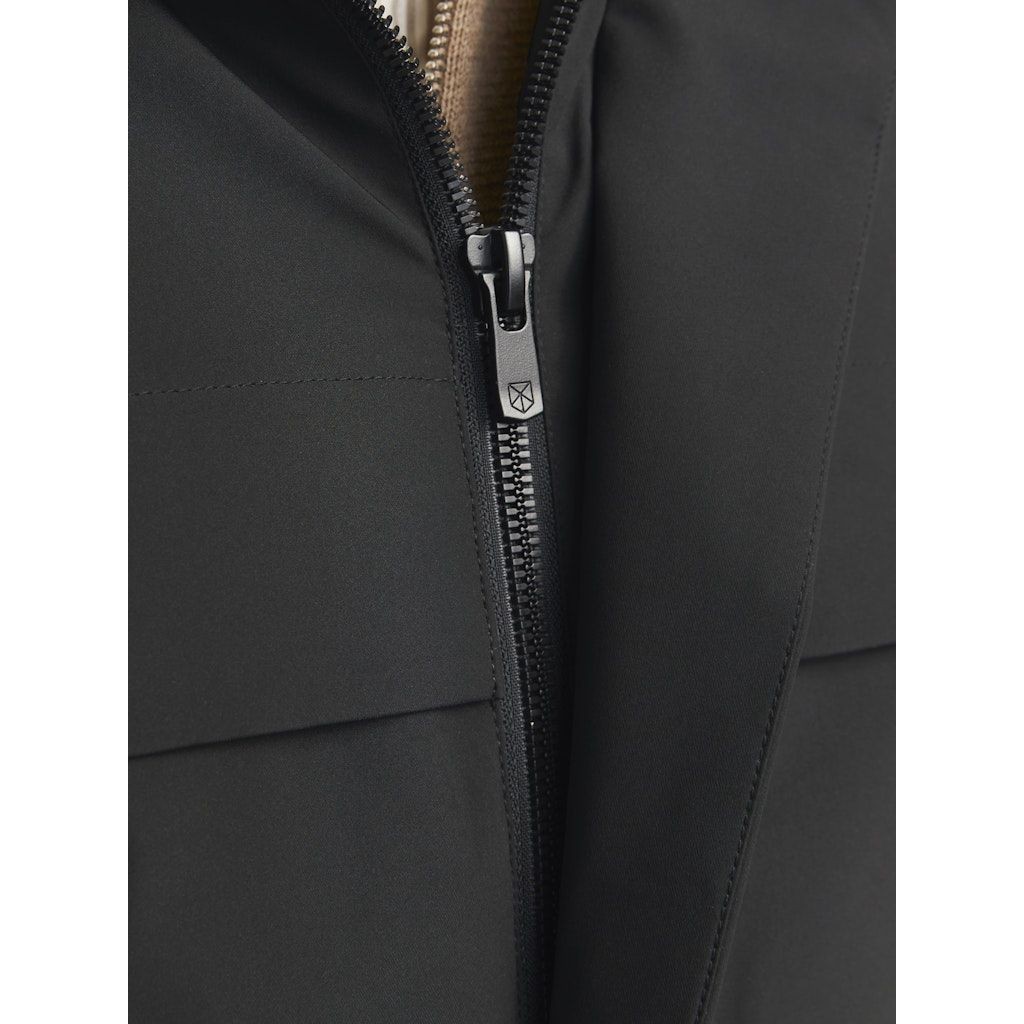 JACK & JONES Pūkinis paltas vyrams, Juoda, Wave parka 5