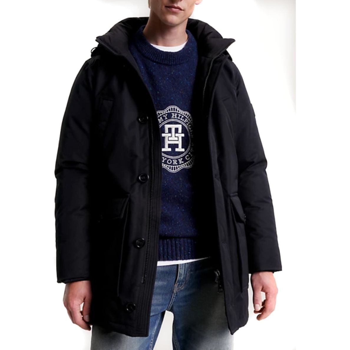 TOMMY HILFIGER Pūkinė striukė vyrams, Juoda, Rockie non fur down parka 2