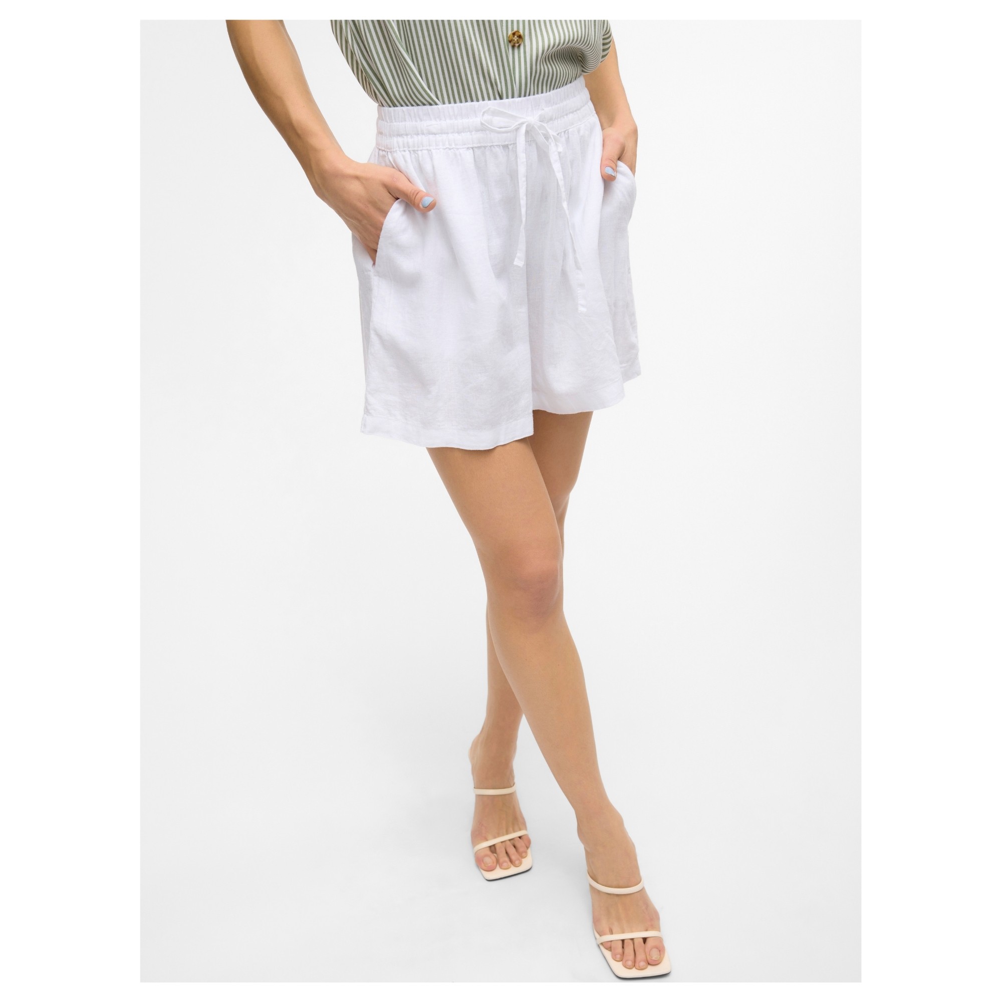 VERO MODA Šortai moterims, Balta, Linn 4