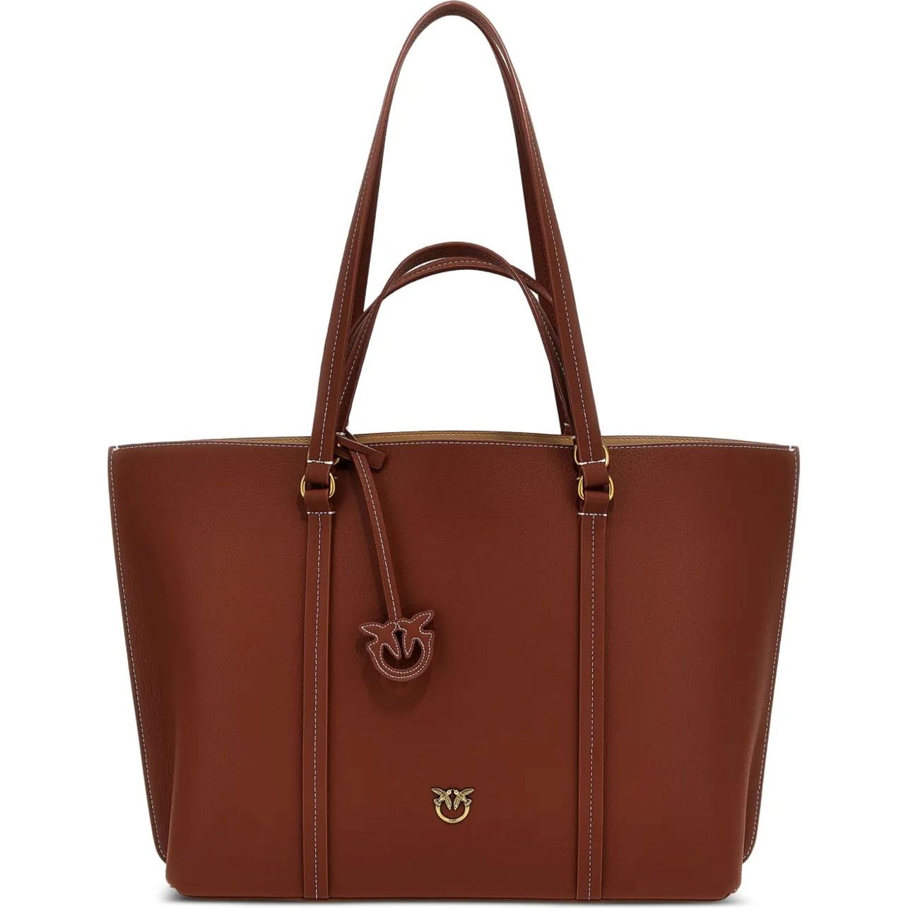 PINKO Pirkinių krepšys moterims, Ruda, Large love-birds tote bag 1