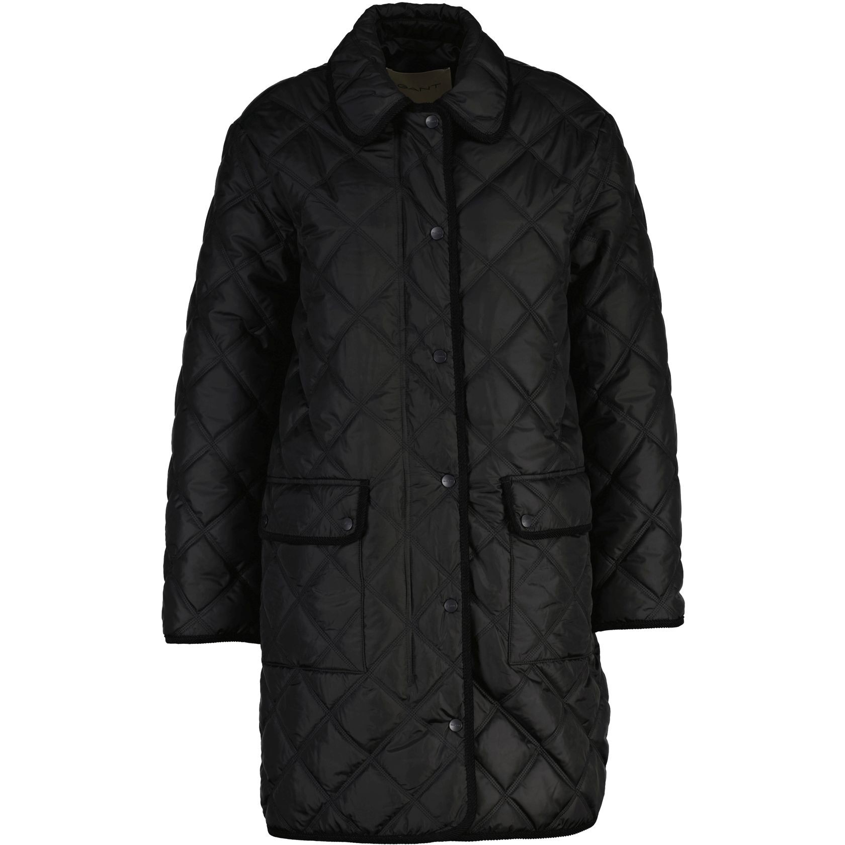 GANT Paltas moterims, Juoda, quilted coat with cord trim 1