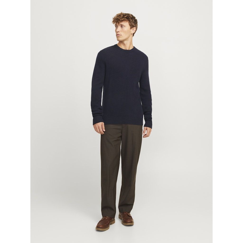 JACK & JONES Megztinis vyrams, Mėlyna, Lambs wool knit crew neck 4