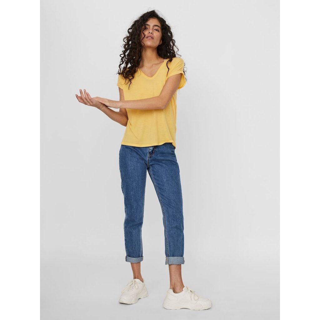 VERO MODA Marškinėliai moterims, Oranžinė, VMAVA SS V-NECK 4