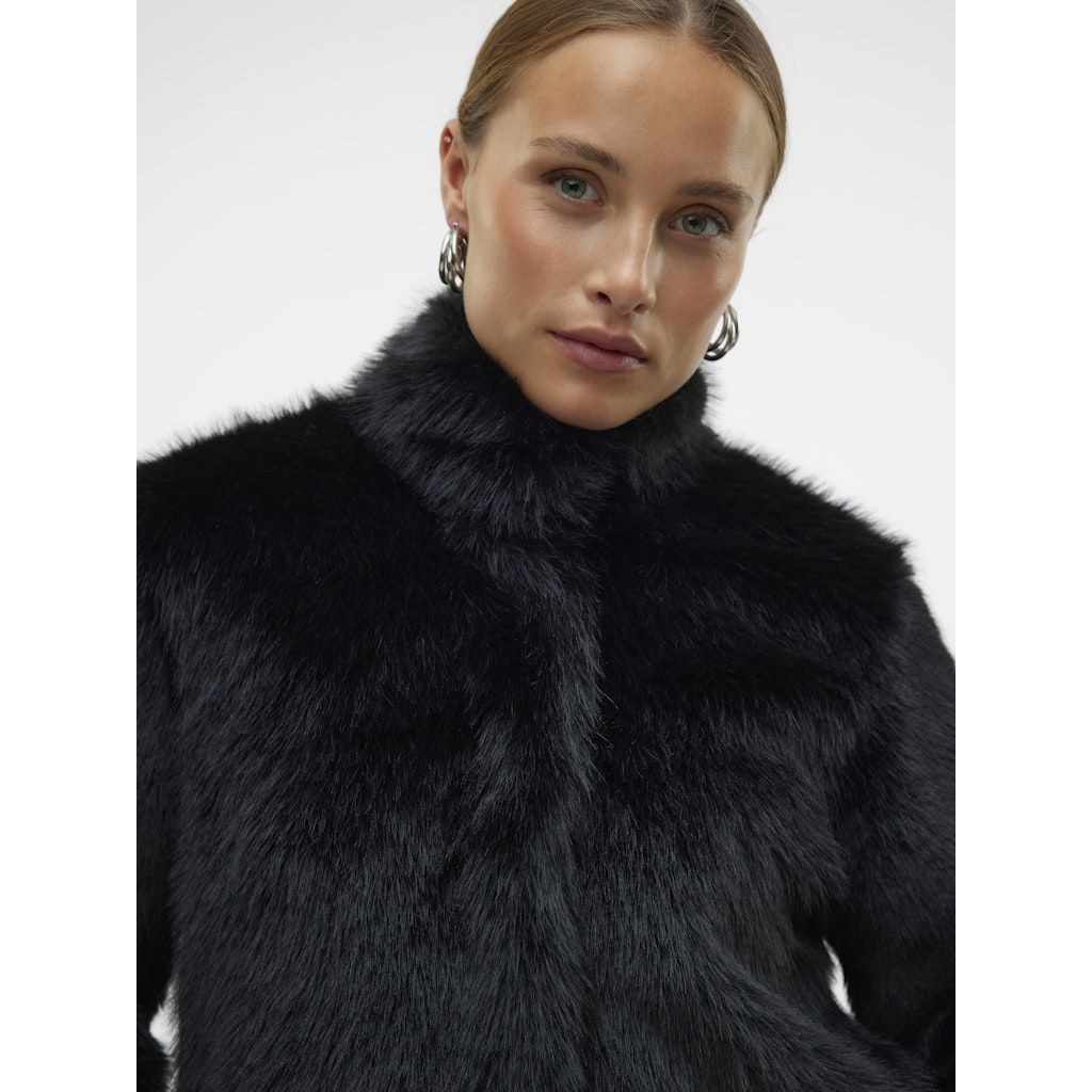 VERO MODA Kailiniai moterims, Juoda, Monroe short jacket 5