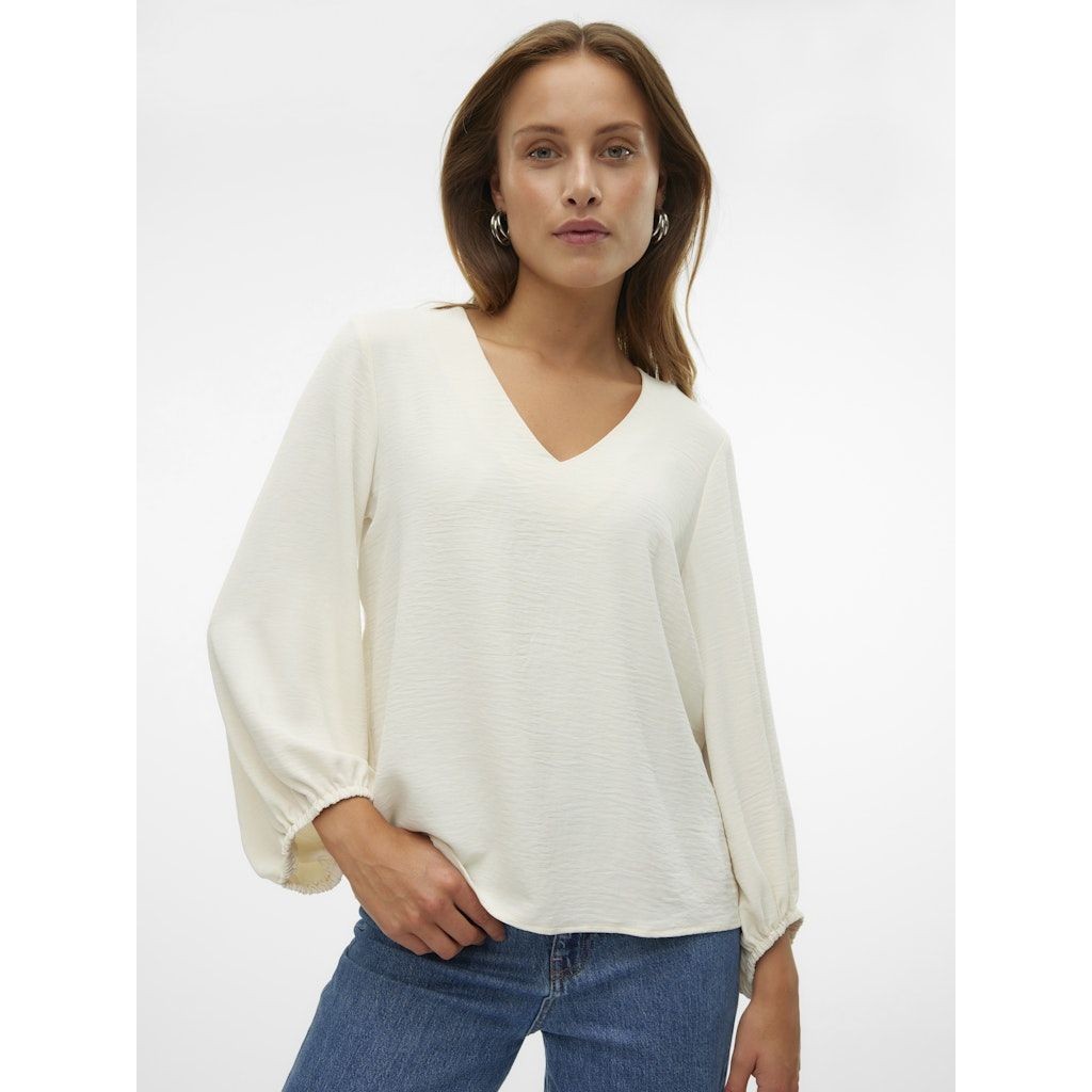 VERO MODA Palaidinės moterims, Balta, Olivia v-neck top 6