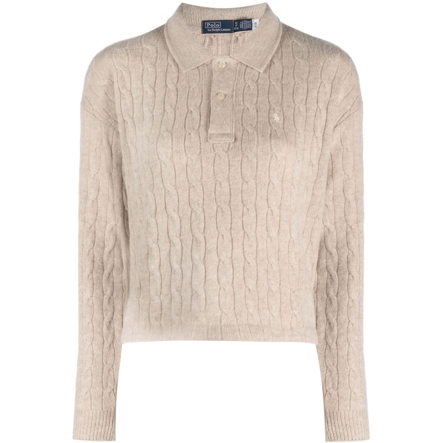 POLO RALPH LAUREN Polo marškiniai trumpos rank. moterims, Smėlio, Long sleeve polo shirt 1